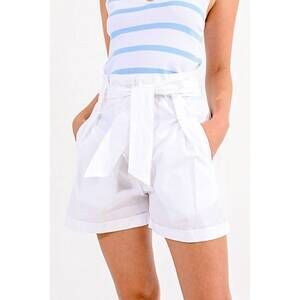 NEW MOLLY BRACKEN high-waisted cotton shorts in white